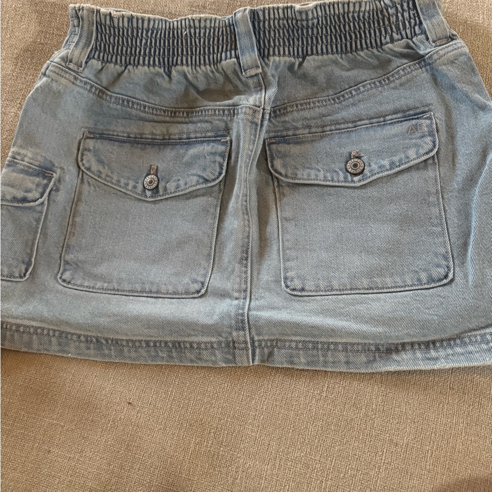Denim Mini Skirt with Pockets
